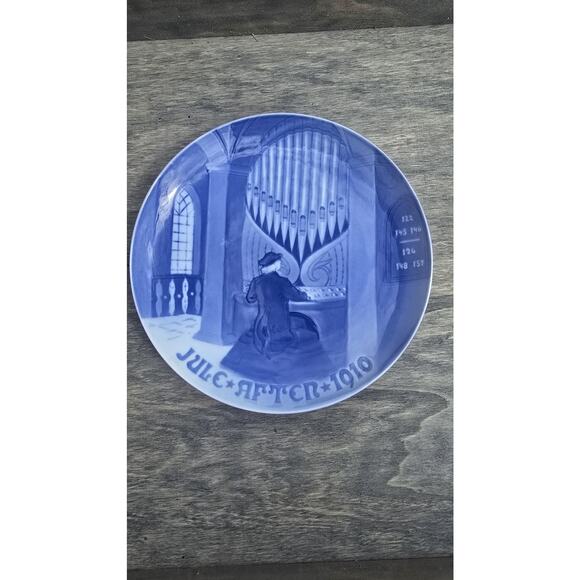 Vintage Bing & Grondahl Jule Aften 1910 Christmas Plate Blue White Porcelain - Picture 1 of 5